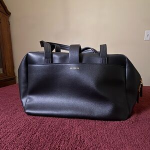 Senreve Black Pebbled Leather Satchel